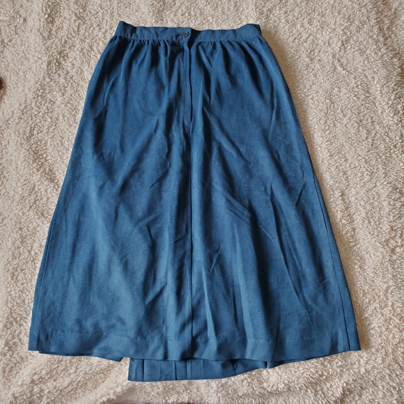 vintage faux suede pleated midi skirt union-made - Picture 4 of 4
